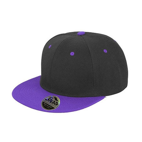 RC082X-BRONX ORIGINAL FLAT PEAK SNAP BACK DUAL COLOUR CAP